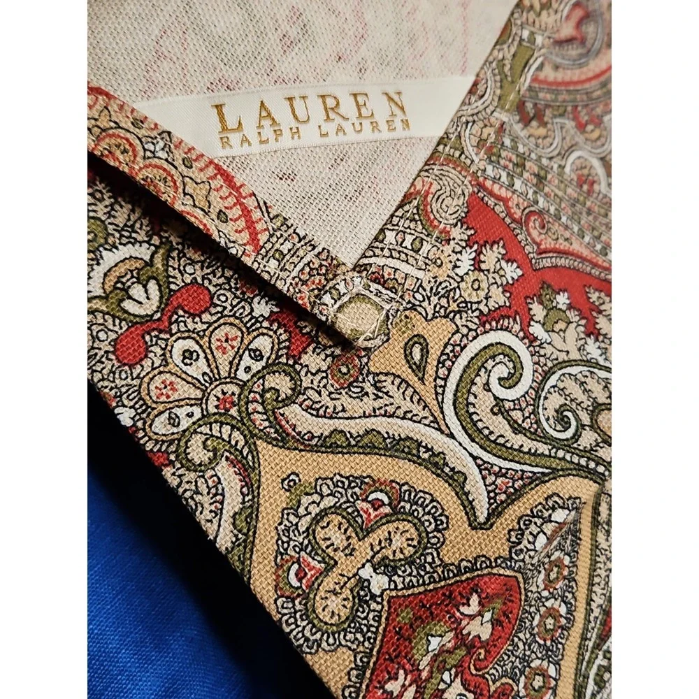 Ralph Lauren Napkins 12 Pc Set Cotton Paisley DALMENCY HALL 20x20 NEW